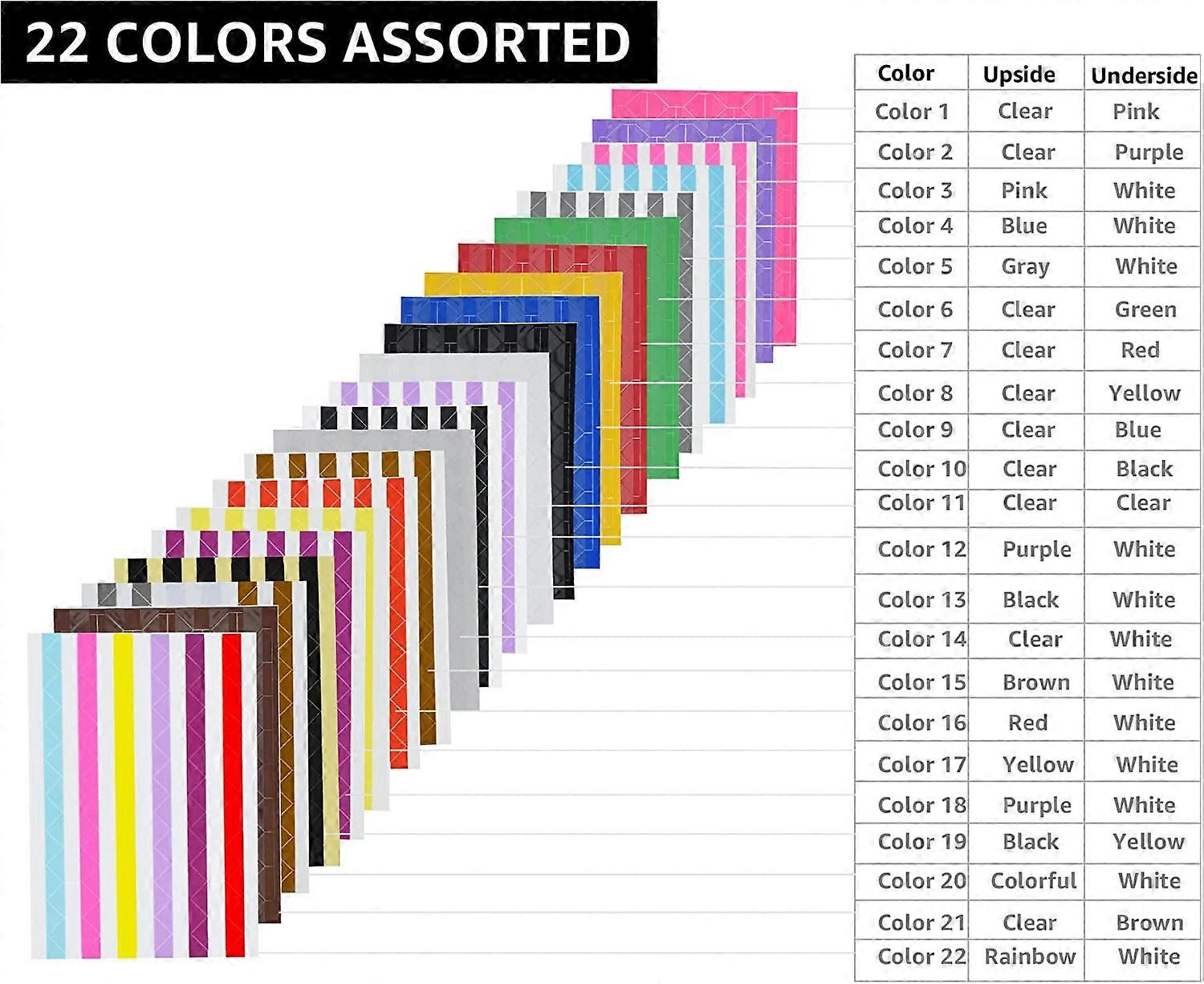 2244 Count (22 Colors Assorted) Photo Mounting Corner Stickers Self Adhesive for Scrapbook Photo Albums DIY Craft, 22 Sheets