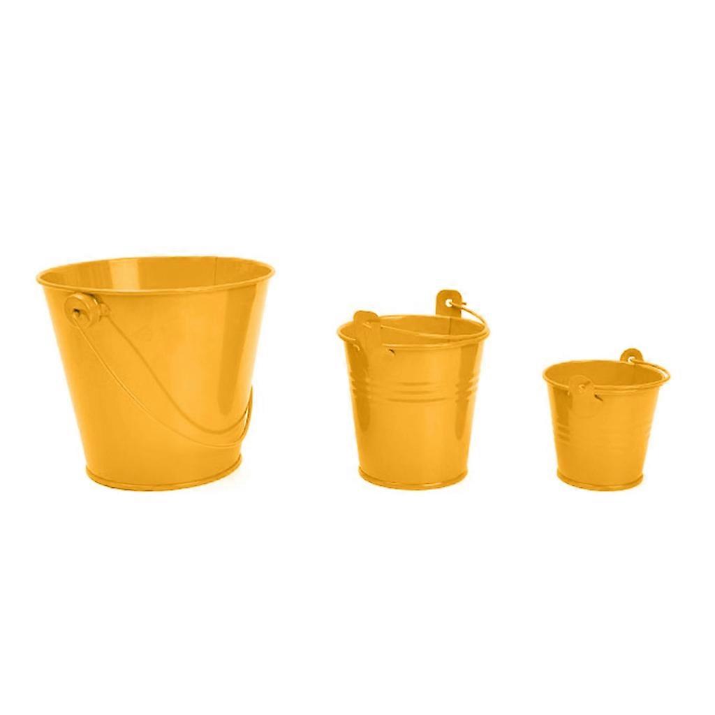 3pcs Small Metal Buckets with Handle Mini Pails for Party Favor Kids Classroom