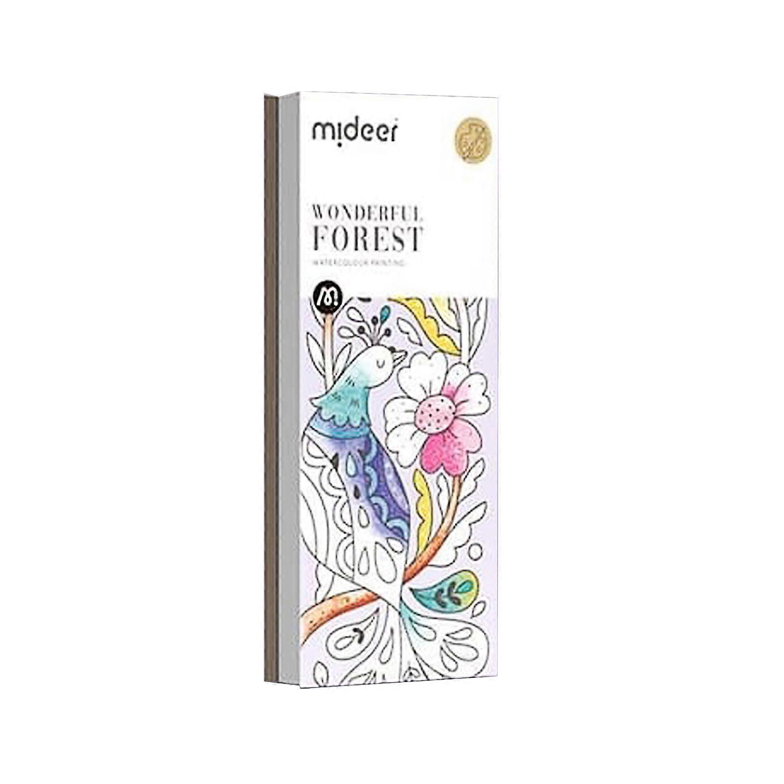 ספר ציור בצבעי מים עם סט צבע, חומרי DIY עמידים לילדים יצירתיים - כחול שמיים, חאקי, סגול, ירוק