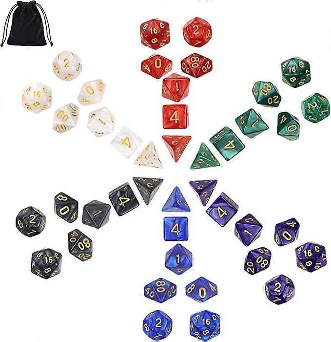 DND Dice Set, 6 x 7 (42 Pieces) Colored Polyhedral Dice Set for Dungeons and Dragons DND RPG MTG Table Games D4 D6 D8 D10 D% D12 D20, 6 Colors Dice wi