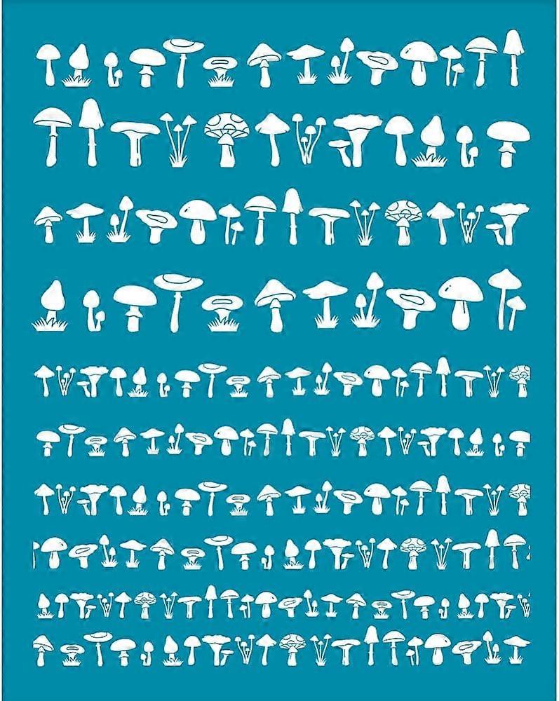 4x5 Inch Mushroom Clay Stencils Silk Screen for Polymer Clay Mushroom Silk Screen Stencils Mesh Transfer Stencils for Polymer Clay Jewelry Making DIY