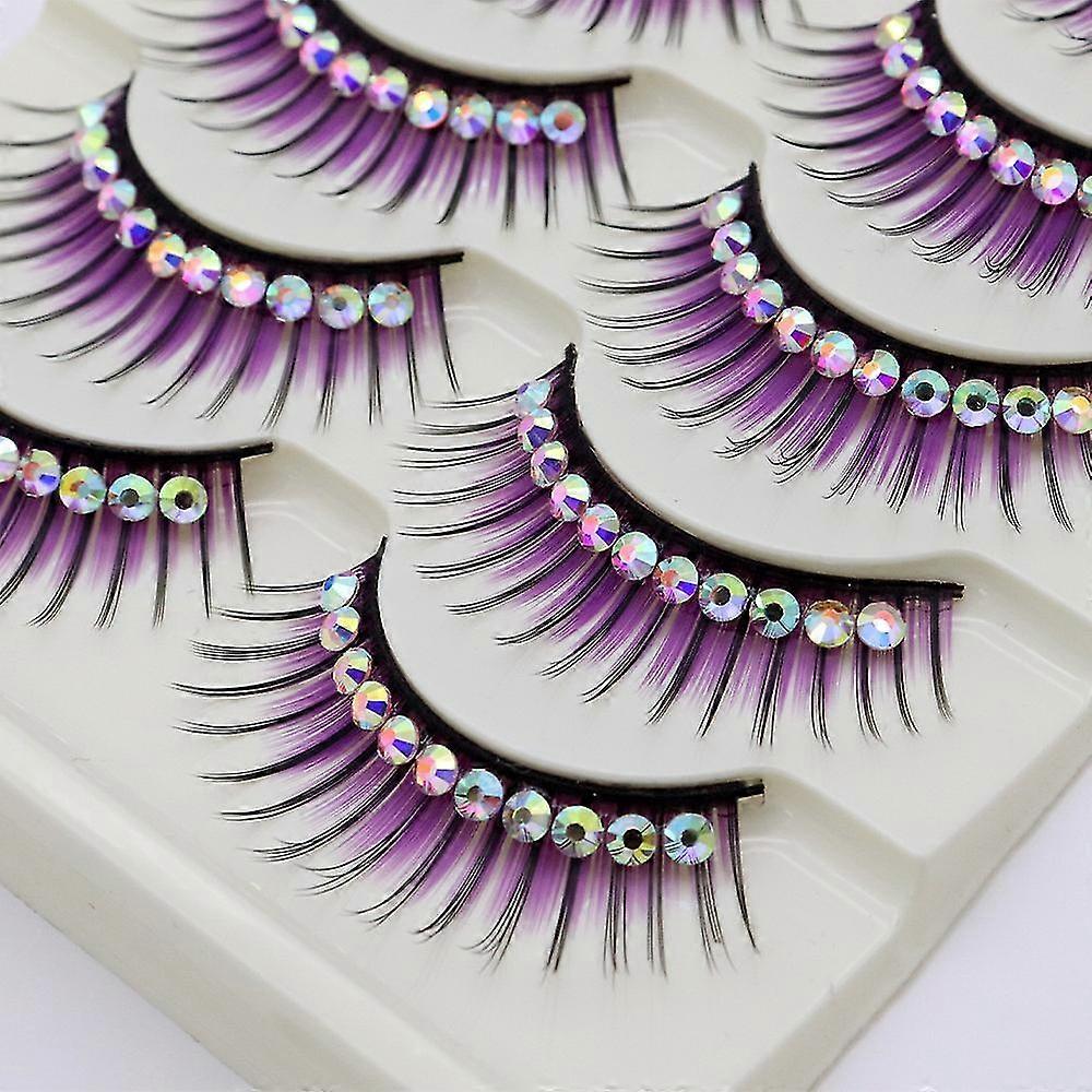5 Pair/set Rhinestone False Eyelashes Thick And Exaggerated False Eyelashes