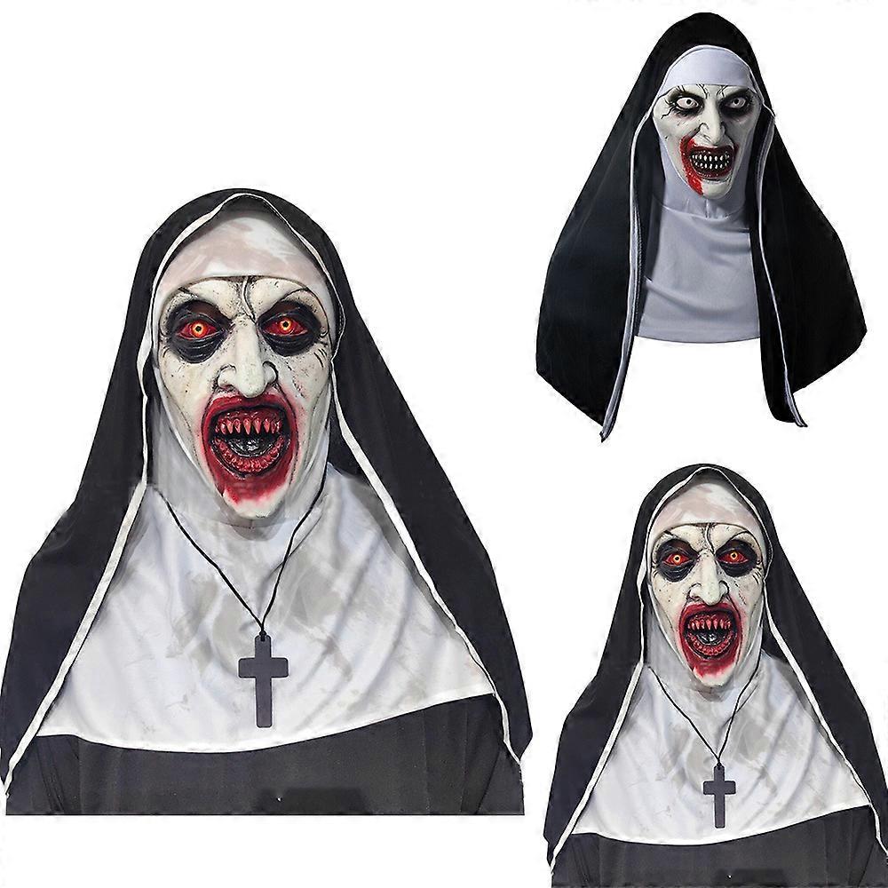 Halloween The Nun Valak Horror Masks Creepy Latex Mask Cosplay Party Props