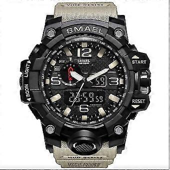 Waterproof Multifunctional fashion sports dual display watchKhaki