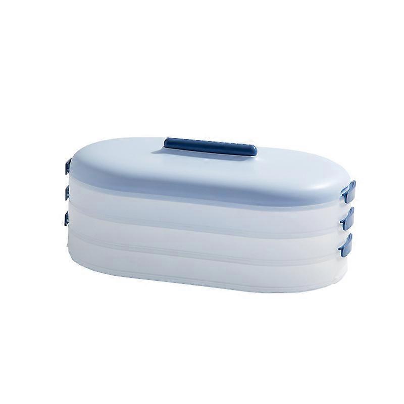 1pc 3 Layers Stackable Ellipse Carry Box with Handle - Plastic Transparent Portable Storage Box, Stationery Home Office Storage