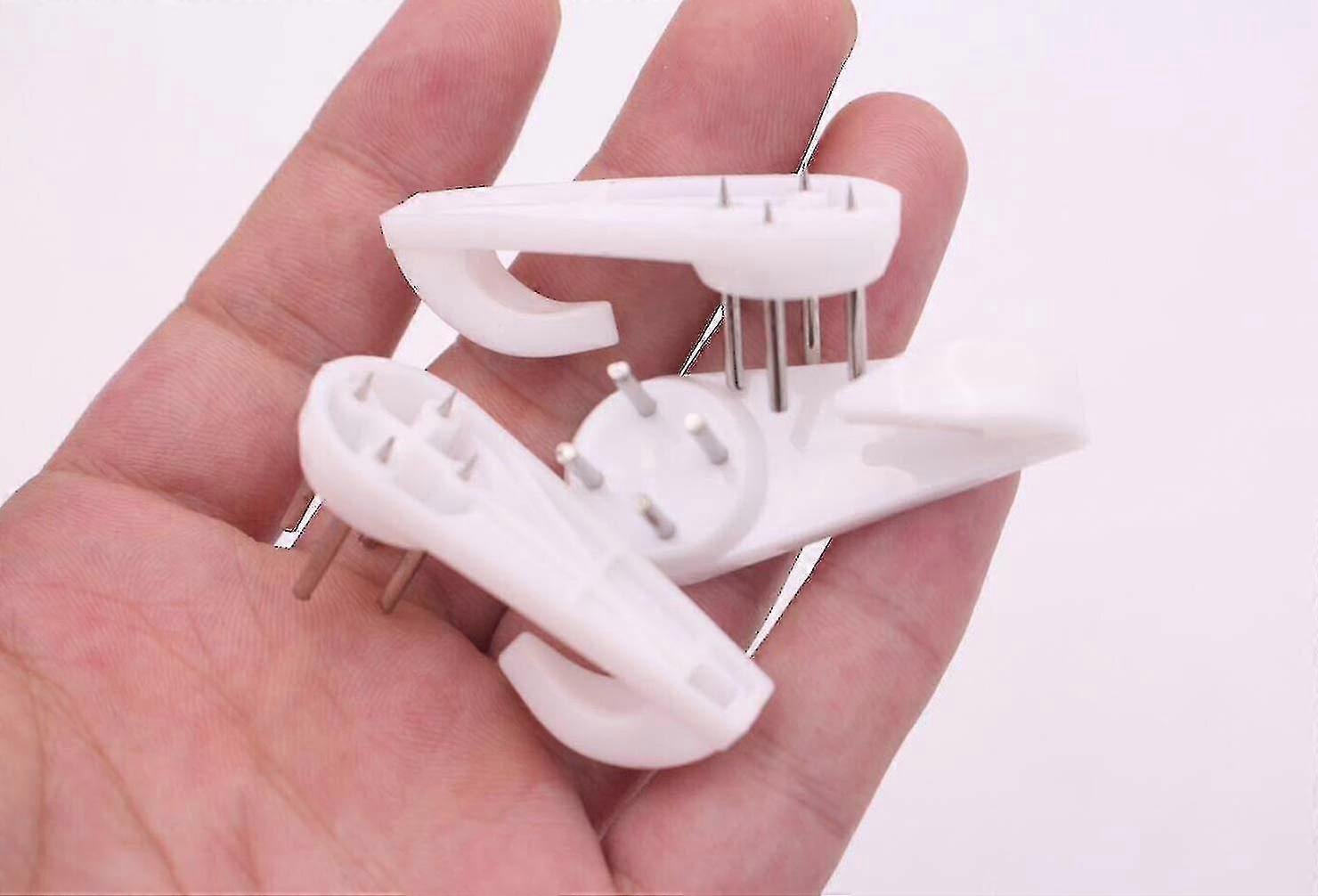 10pcs Plastic White Durable Hardwall Hanger Multi-purpose Non-trace Hook Uses For Hardware Fasteners Seamless Back