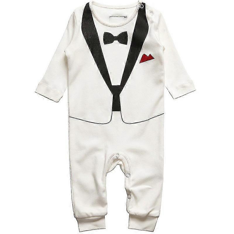 婴儿幼儿男孩孩子绅士连体裤1岁生日紧身衣服装