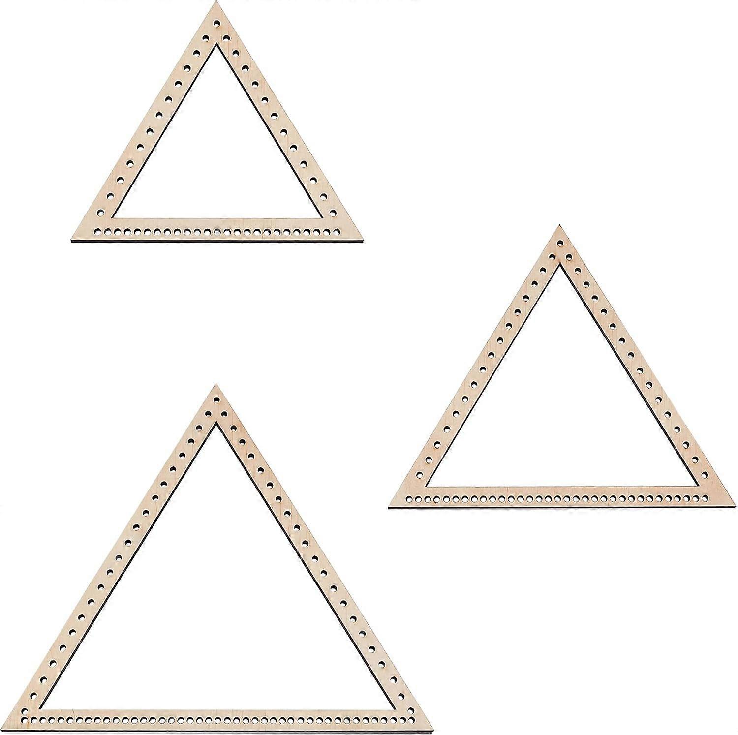 3 Sizes Multi-Craft Weaving Loom Kit Triangle Shape Wooden Beginner Weaving Loom Frame Tapestry Craft Loom Kit for Handicraft Making DIY