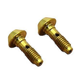 2Pcs Titanium Alloy Bicycle Five-Wire Body Screw Oil Brake Accessories for -Gold