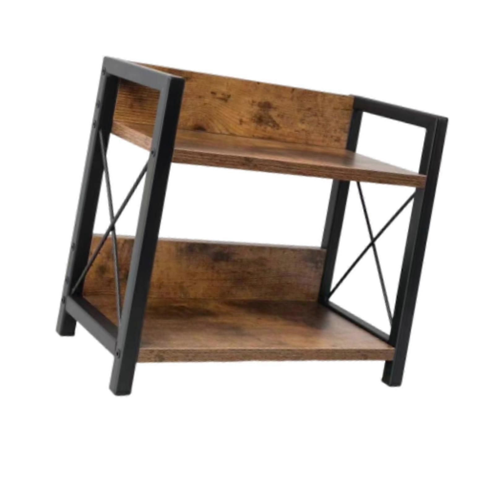 Desktop Organizer Men Spice Rack Tabletop Stand Display Shelf Desk Bookshelf dark brown