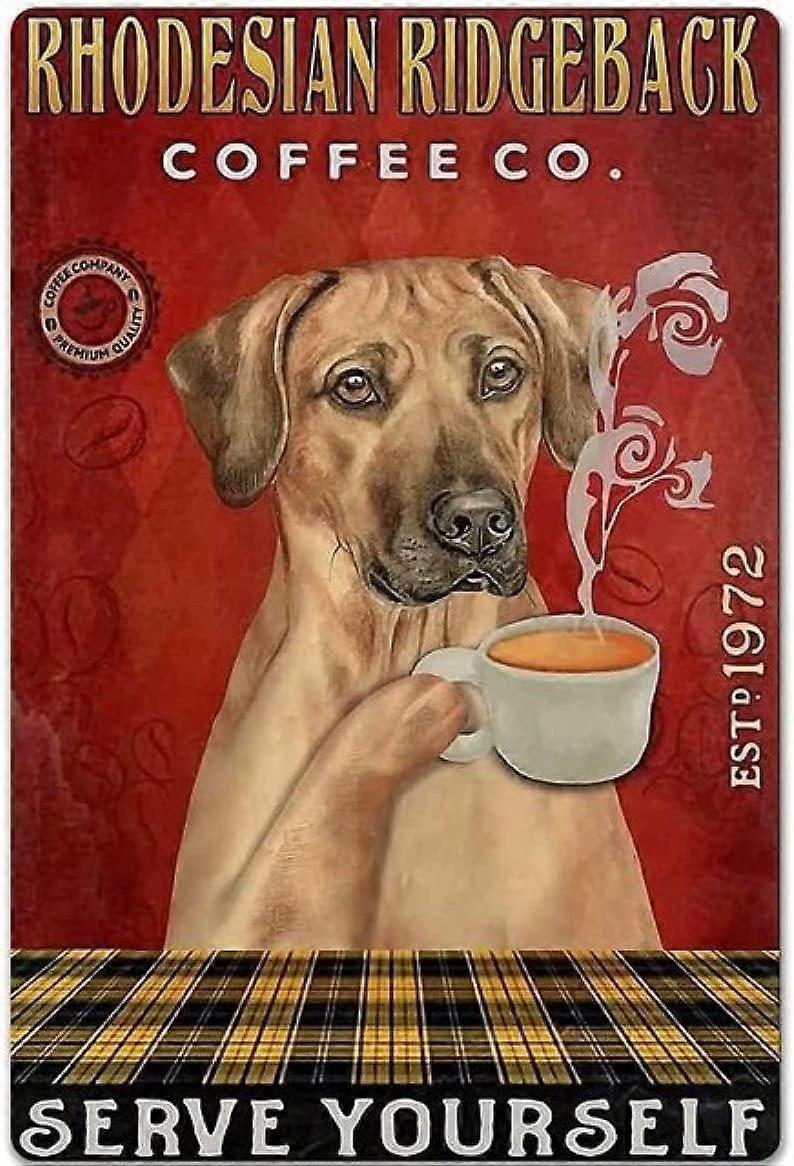 روديسيان ريدجباك قهوة خمر الألومنيوم معدن علامة الرجعية للمنزل بار حانة مقهى مزرعة Roomches