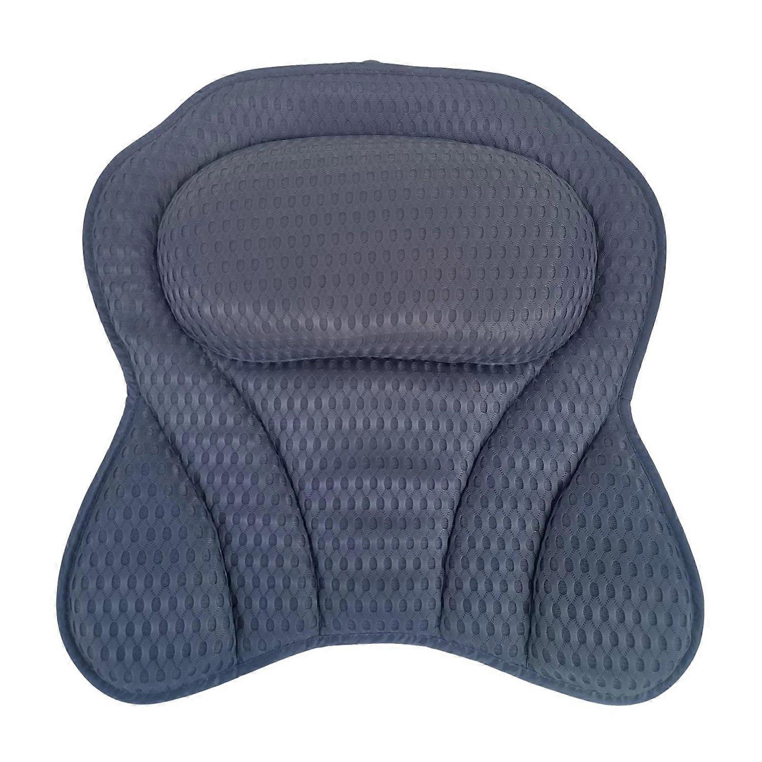 Bath Pillow with Anti-slip Suction Cup Massage Extra Soft Head Neck And Back Support 4D Air Mesh