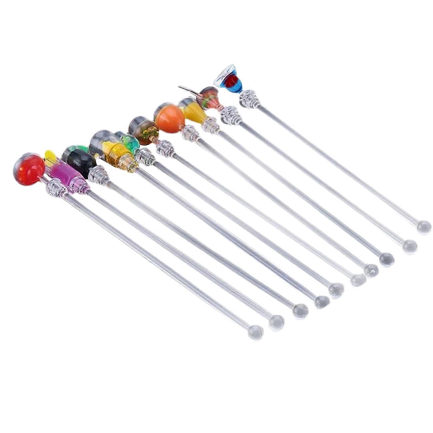 10Pcs Cocktail Stirrers Swizzle Sticks Food Grade BPA Free Heat-Resistant Unique Design Beverage