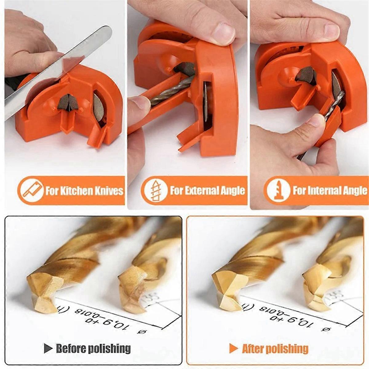 Multi-Functional Drill Bit Sharpener Tool with 12 Pcs Grinding Wheels