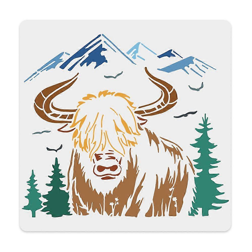 PET中空は、DIYスクラップブックフォトアルバム牛300x300mmのための描画絵画ステンシルを描きます