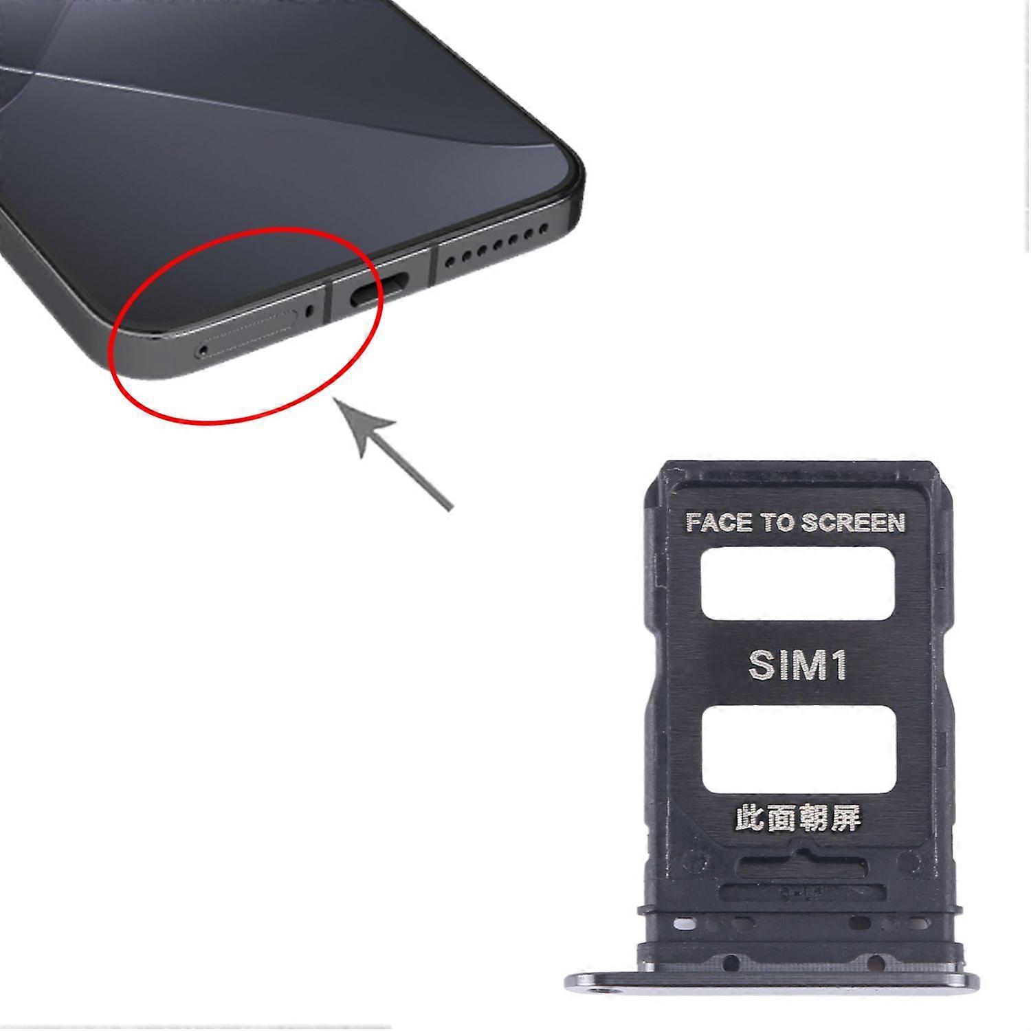 For Xiaomi 14 Dual SIM Card Holder Card Tray Spare Part Black