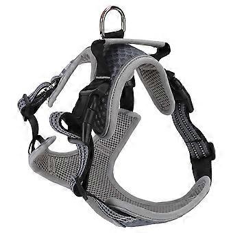Chicote Pet ajustável Respirável Malha À Prova de Explosão Pet Vest Harness para Atividade ao Ar Livre Night Walking Grey M