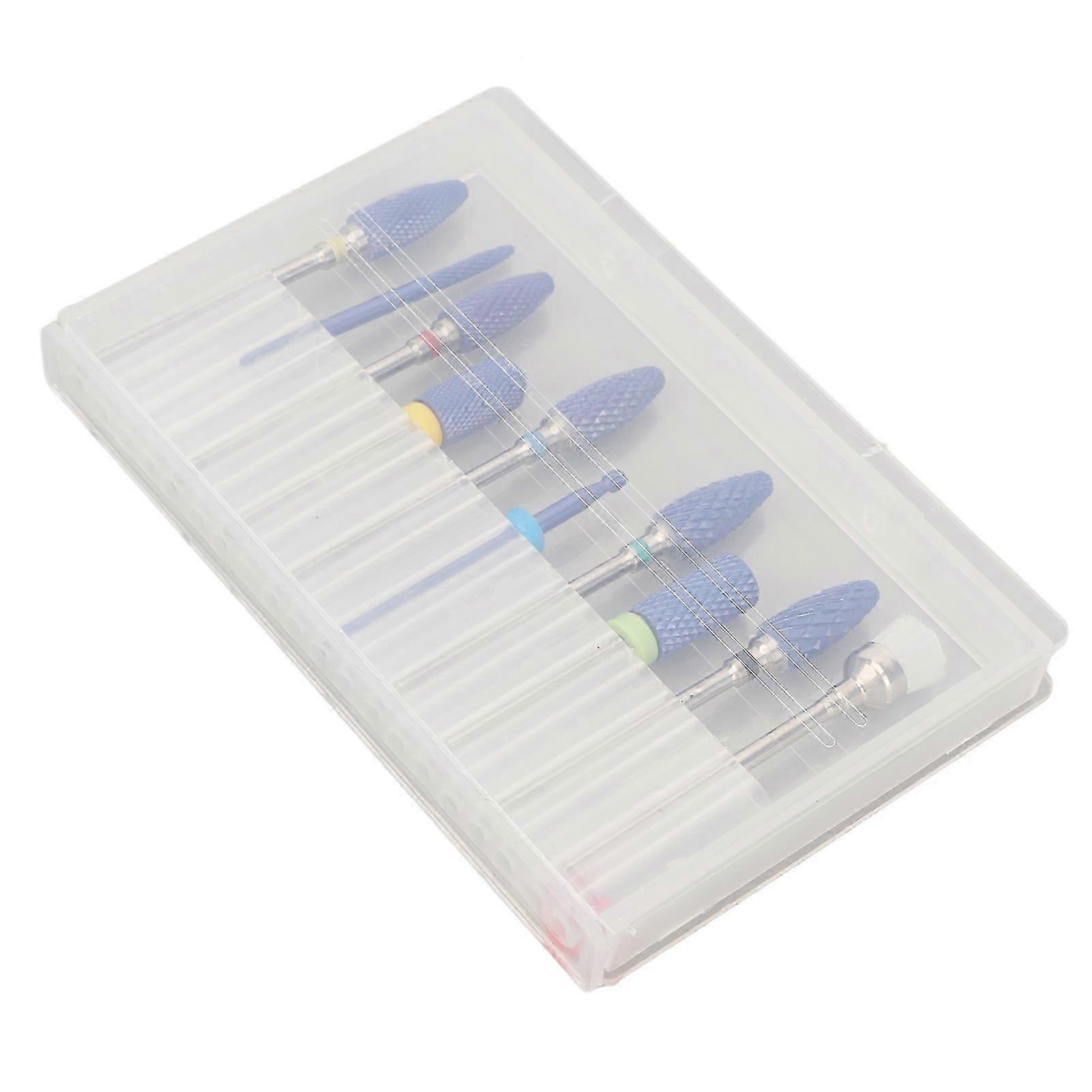 10pcs Nails Drill Bits Rotatable With Storage Case Tungsten Steel Nail Grinding Head Sets