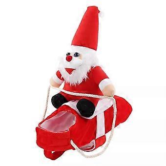 Santa Claus Pet Costume Dog Cat Funny Riding Suit Christmas Holiday Outfit Wear