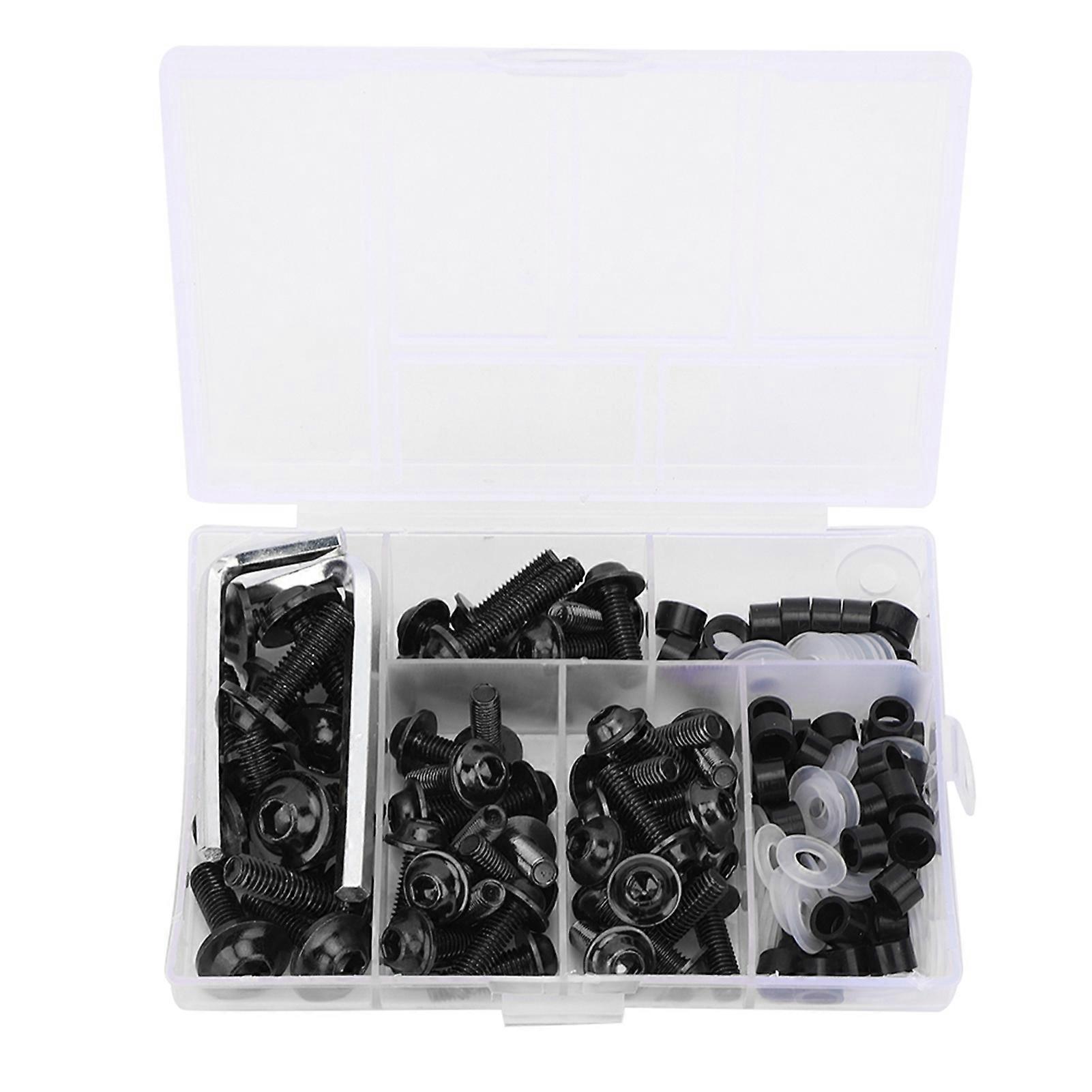 Sleek Black: 158Pcs Universal Fairing Bolts Kit