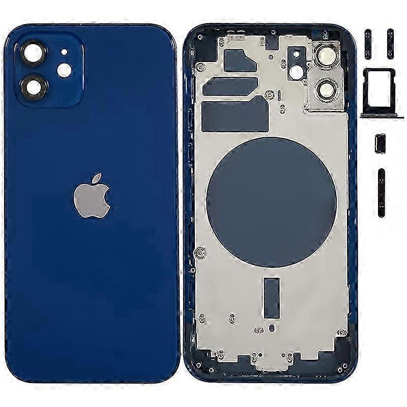 For iPhone 12 6.1 inch Back Battery Housing Cover+Middle Plate Frame+Side Buttons Replacement