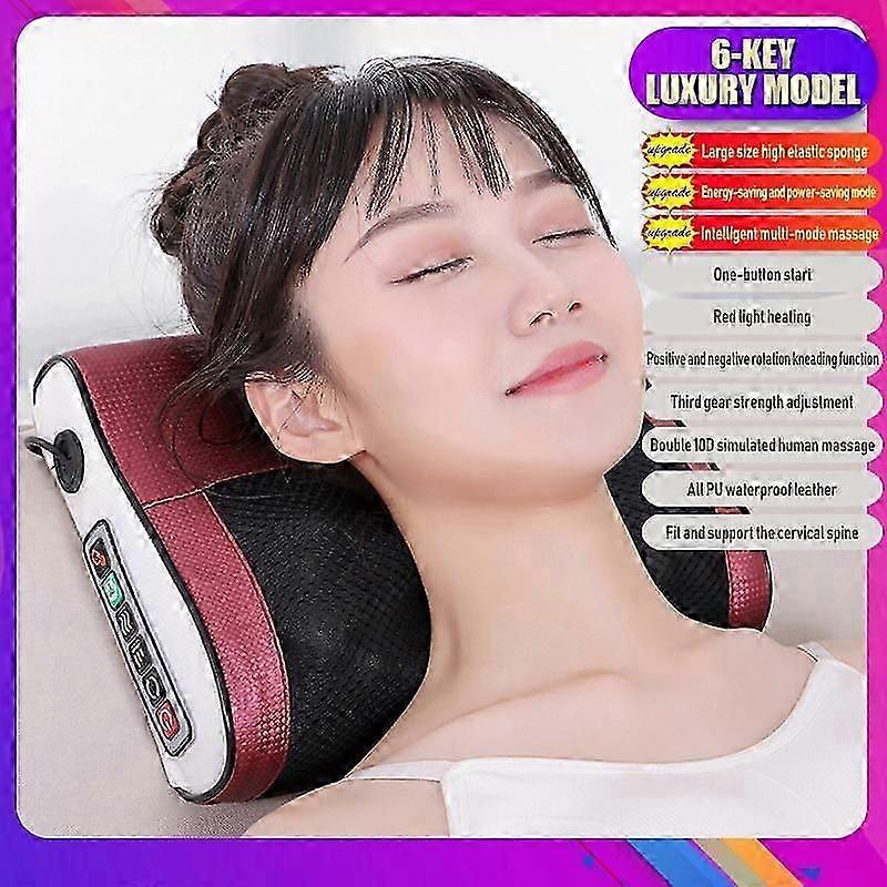 Multifunctional Neck Massagers Pillow Device Electric Neck Massagers 6 Buttons Cervical Neck Massagers Pillow Relaxation Neck Pillow