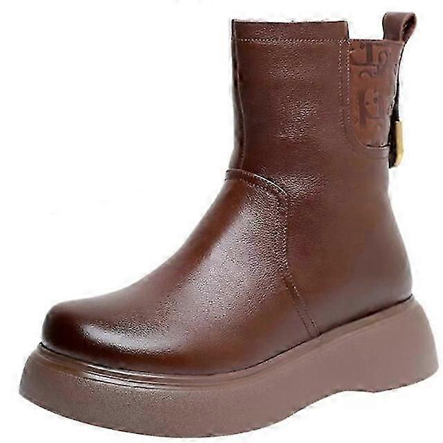 2025 أحذية ثلجية نسائية 100٪ جلد طبيعي من الصوف الطبيعي منصة الفراء أحذية منتصف العجل للنساء أحذية الشتاء الدافئة