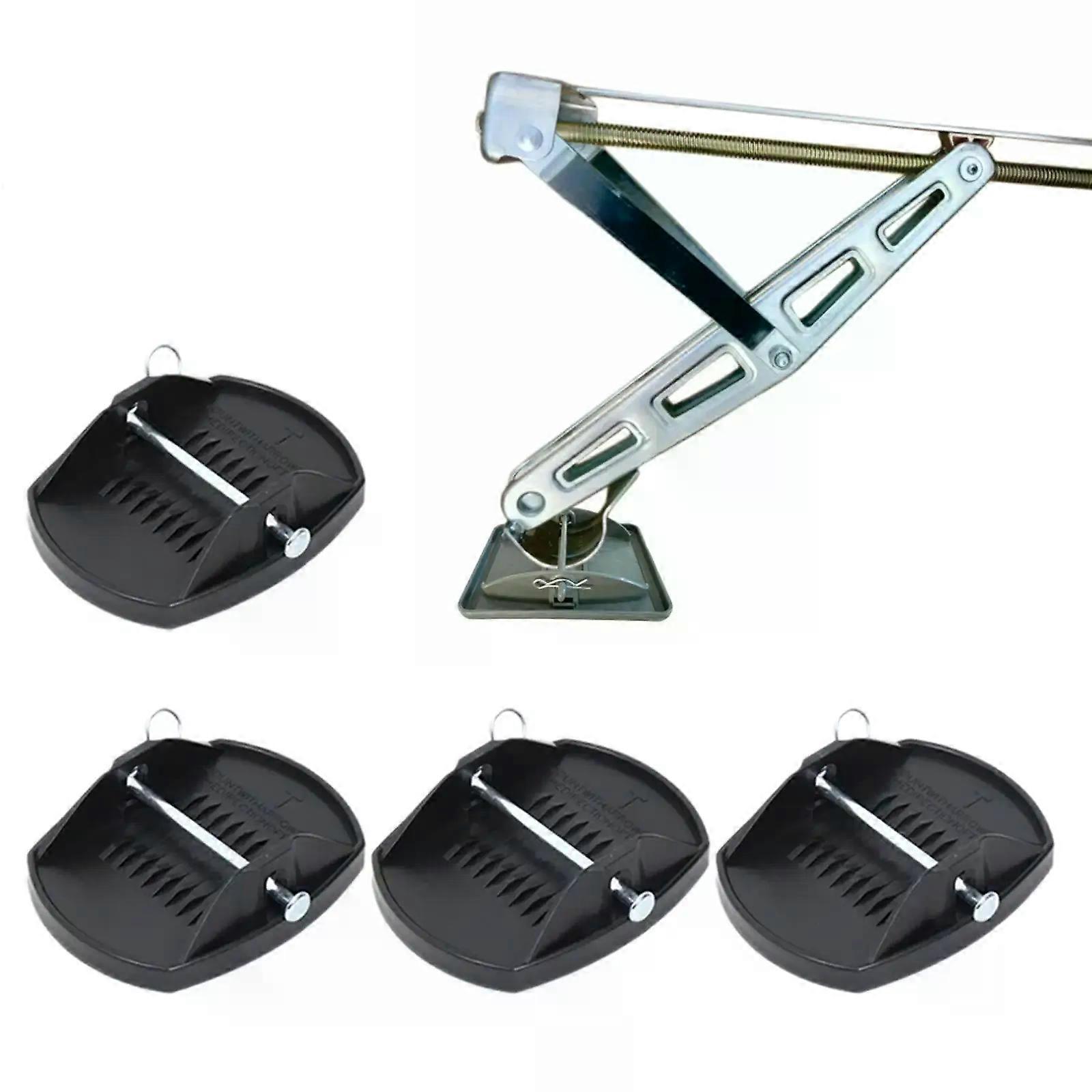 4st Generisk RV Trailer Jack Pads Enkel installation Utjämnare Hjul Fot Ben Stöd Stativ Adapter Jack Lyftplatta