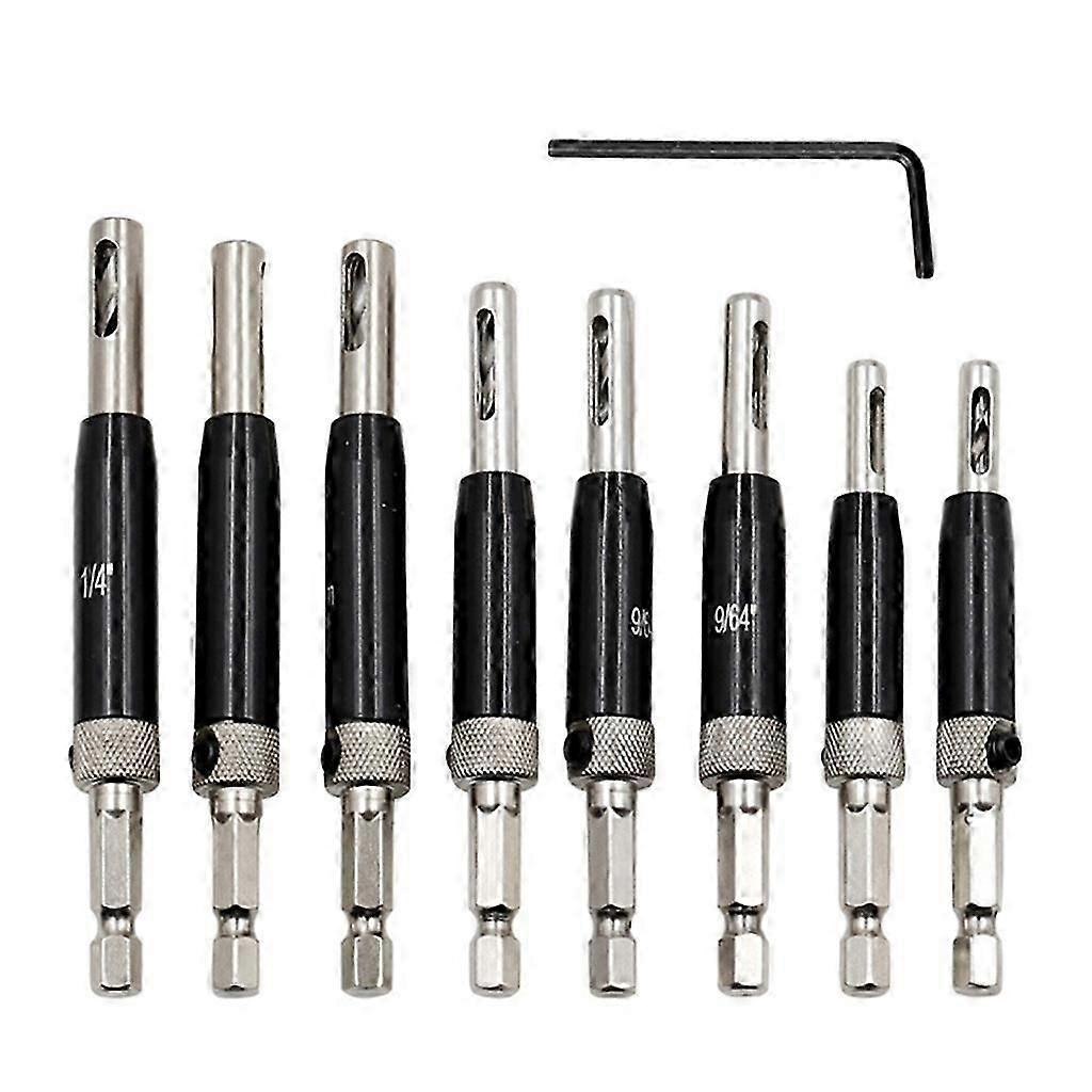 Self Centering Change Door Hinge Drill Bit Set 8 Replacement Drill Bits