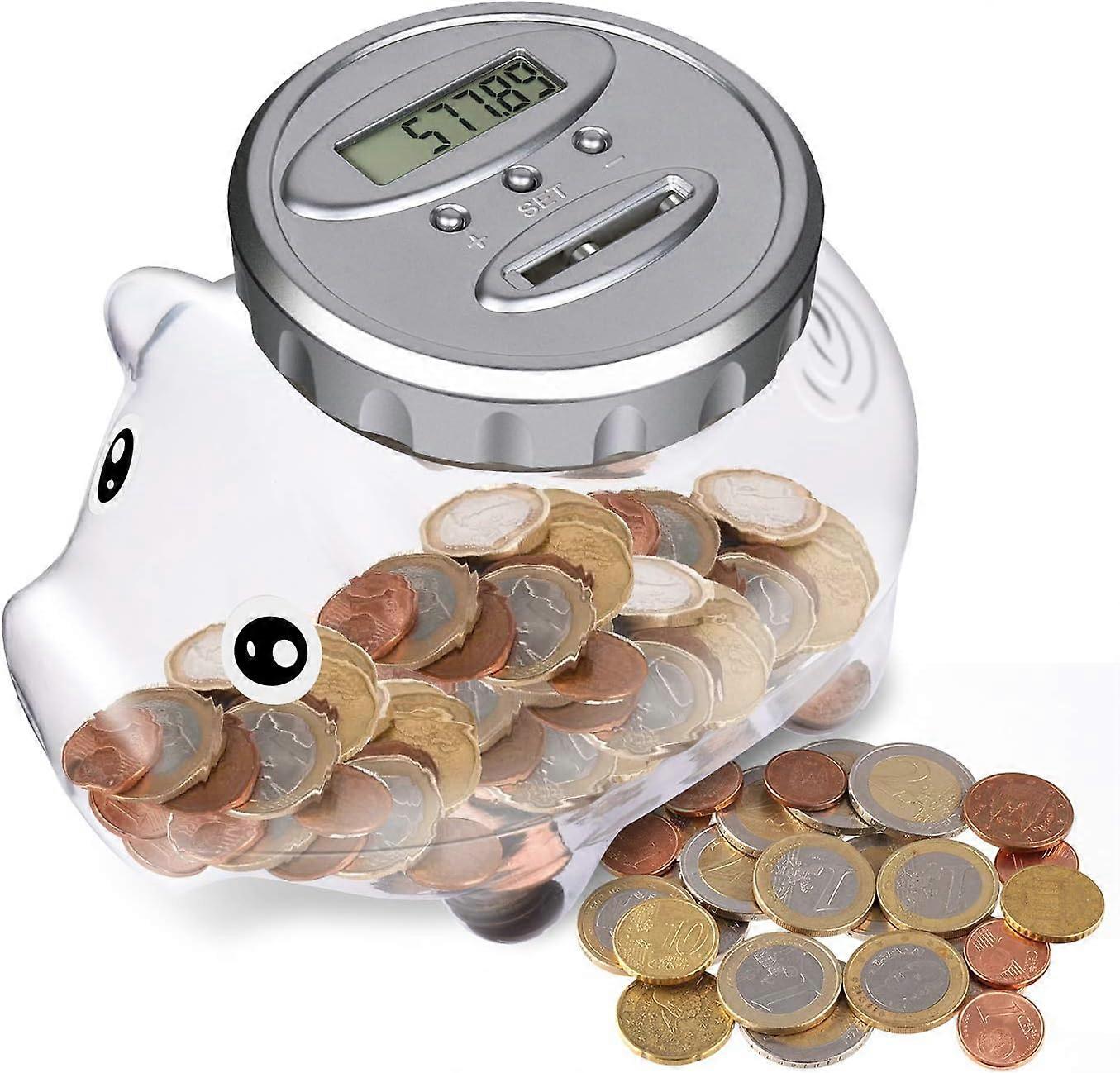 Automatic counting piggy bank, digital piggy bank for Easter gift, piggy bank for children gift with LCD display, large capacity birthday