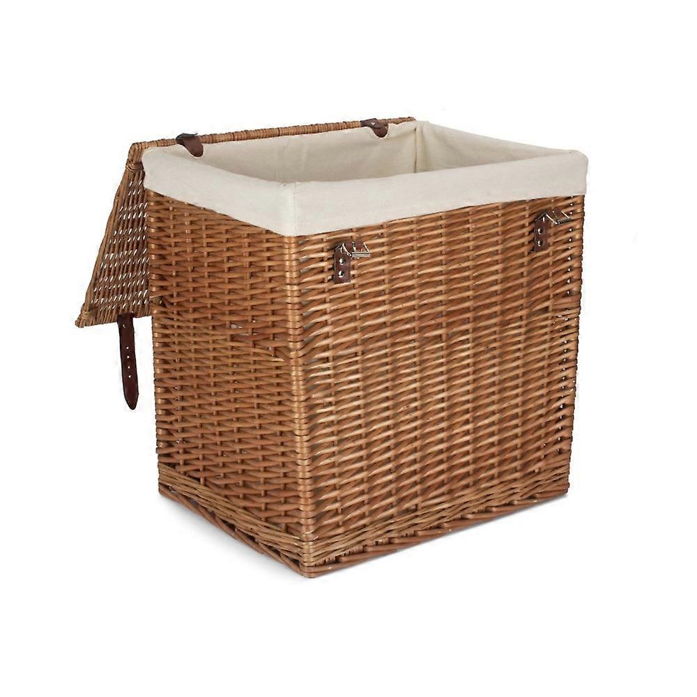 Boutique Double Steamed Wicker Laundry Basket With Lining