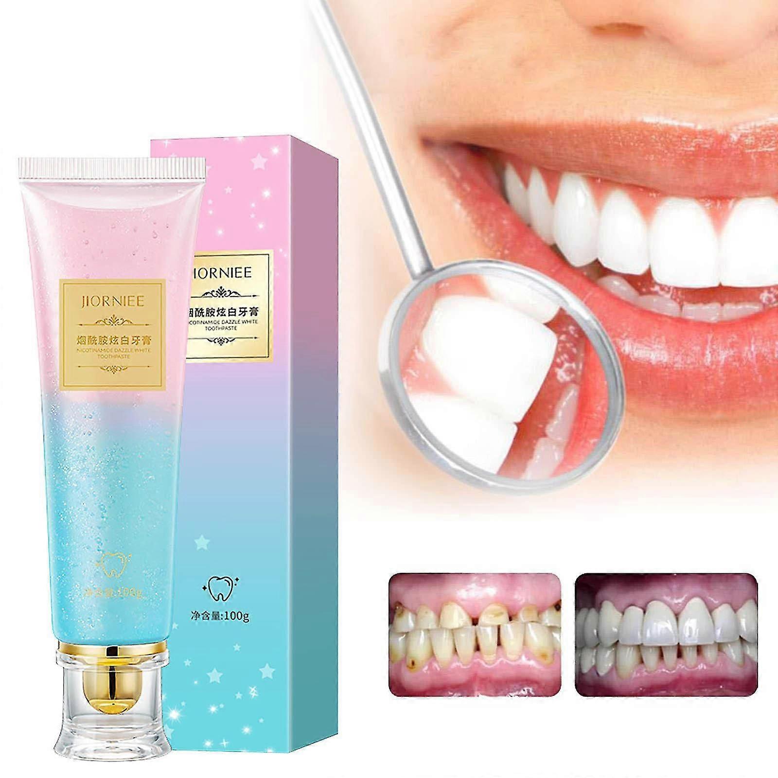 3PCS Nicotinamide Whitening Toothpaste Cleaning Fresh Breath Bright Tooth Peach Toothpaste