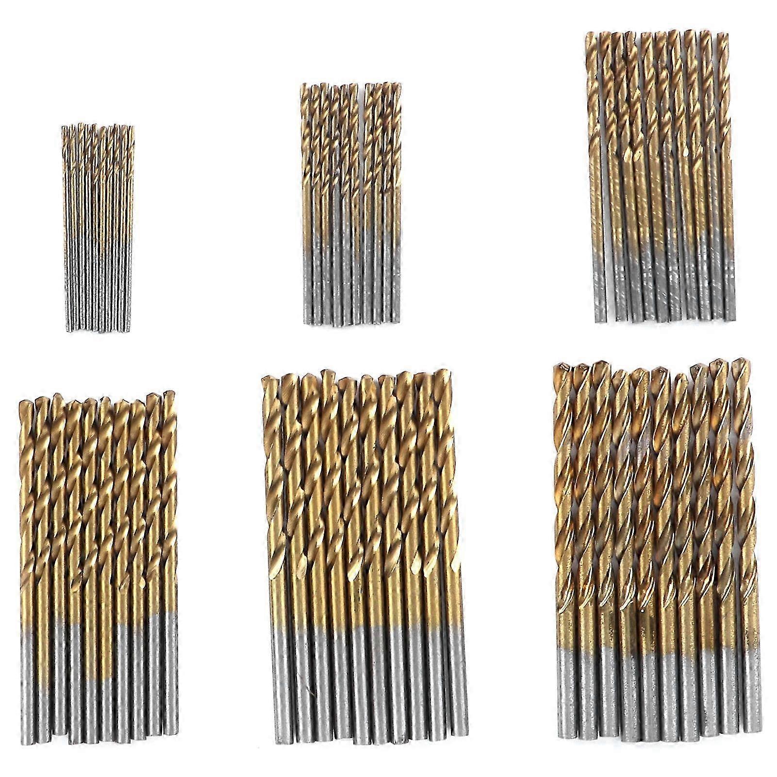 60 Pcs Twist Drill Titanize WearResistant Durable Open Hole Straight Round Handle Drilling Tools