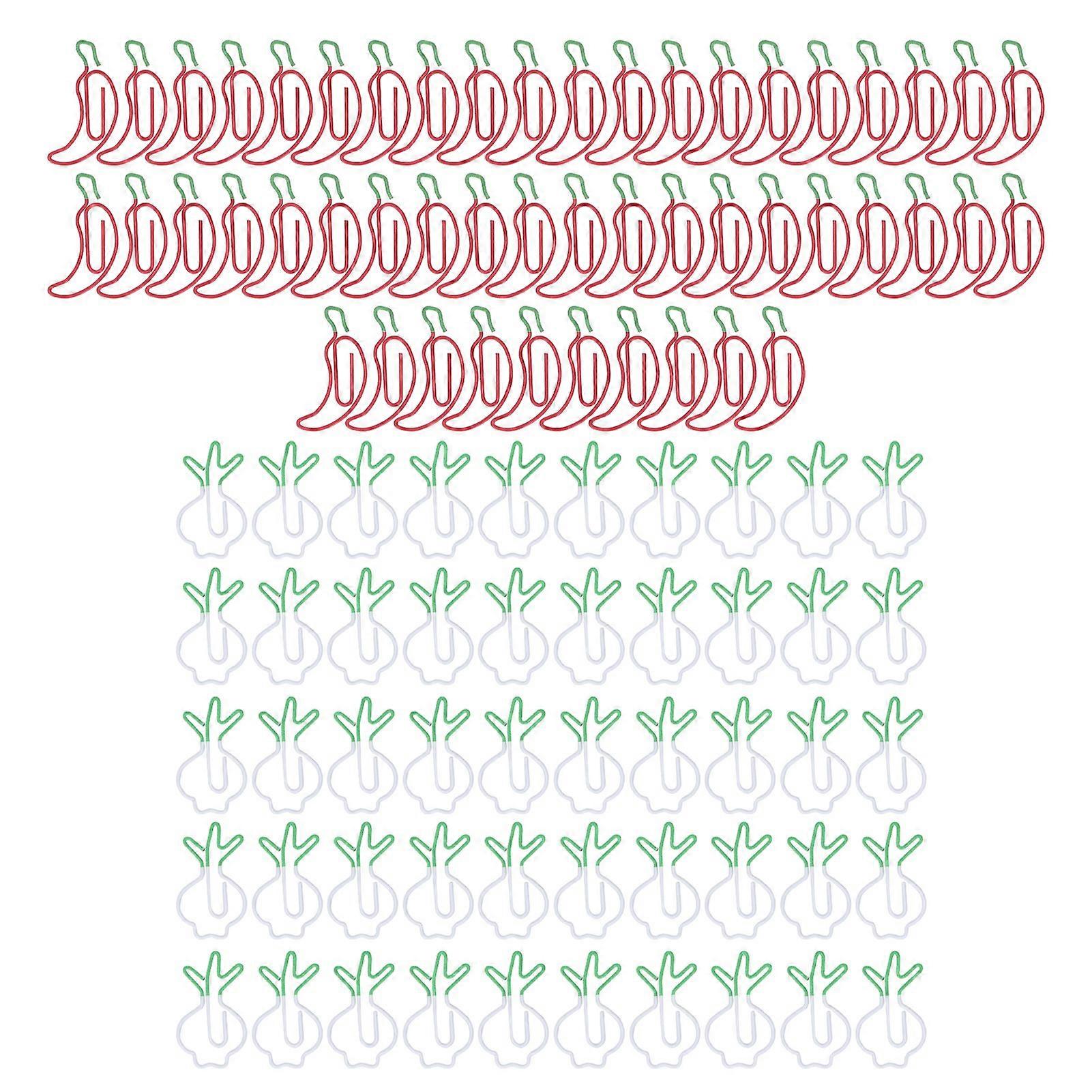 100 יחידות ילדים צ'ילי צנון מתכת חזק צבע מעולה בשימוש נרחב מהדקי נייר חמודים לבית הספר המשרד