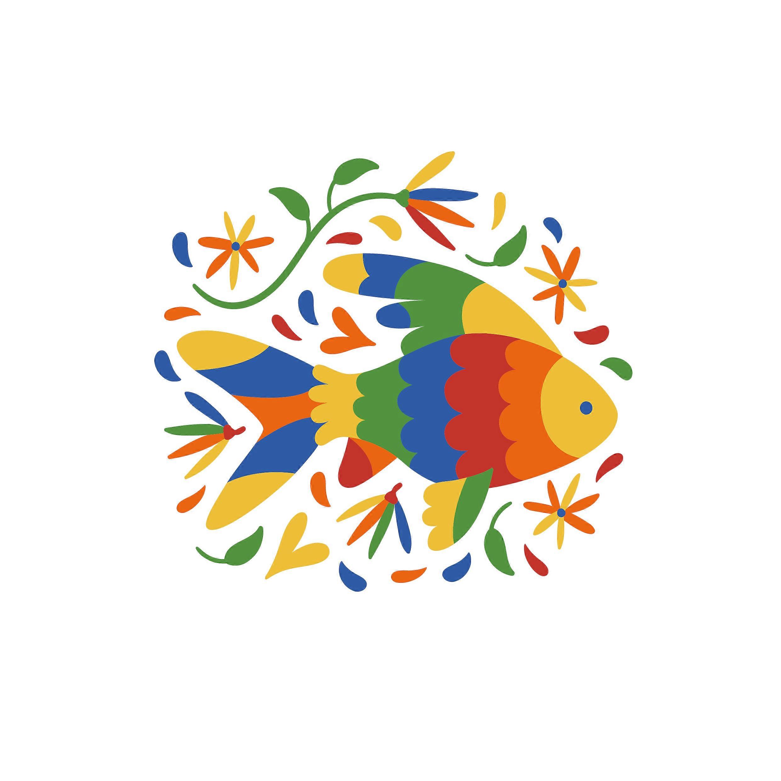 Iron-on patch Day of the Dead Fish