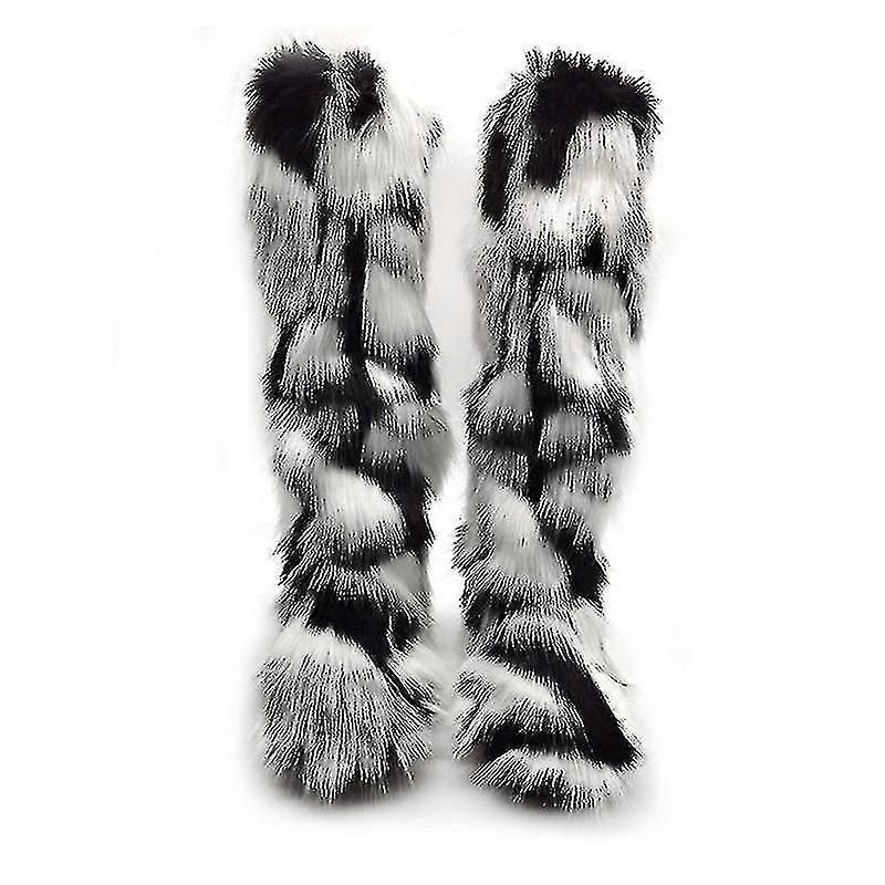 בגדי ריקוד נשים Faux פרווה מגף פרוותי רך מגף שלג קצר מגף אמצע עגל מגפיים חמים נוחים בחוץ נעליים שטוחות