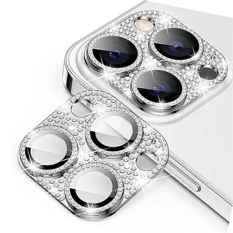 ENKAY HAT PRINCE Compatible For iPhone 16 Pro / 16 Pro Max Camera Lens Protector Rhinestone Decor Metal+Tempered Glass Lens Film