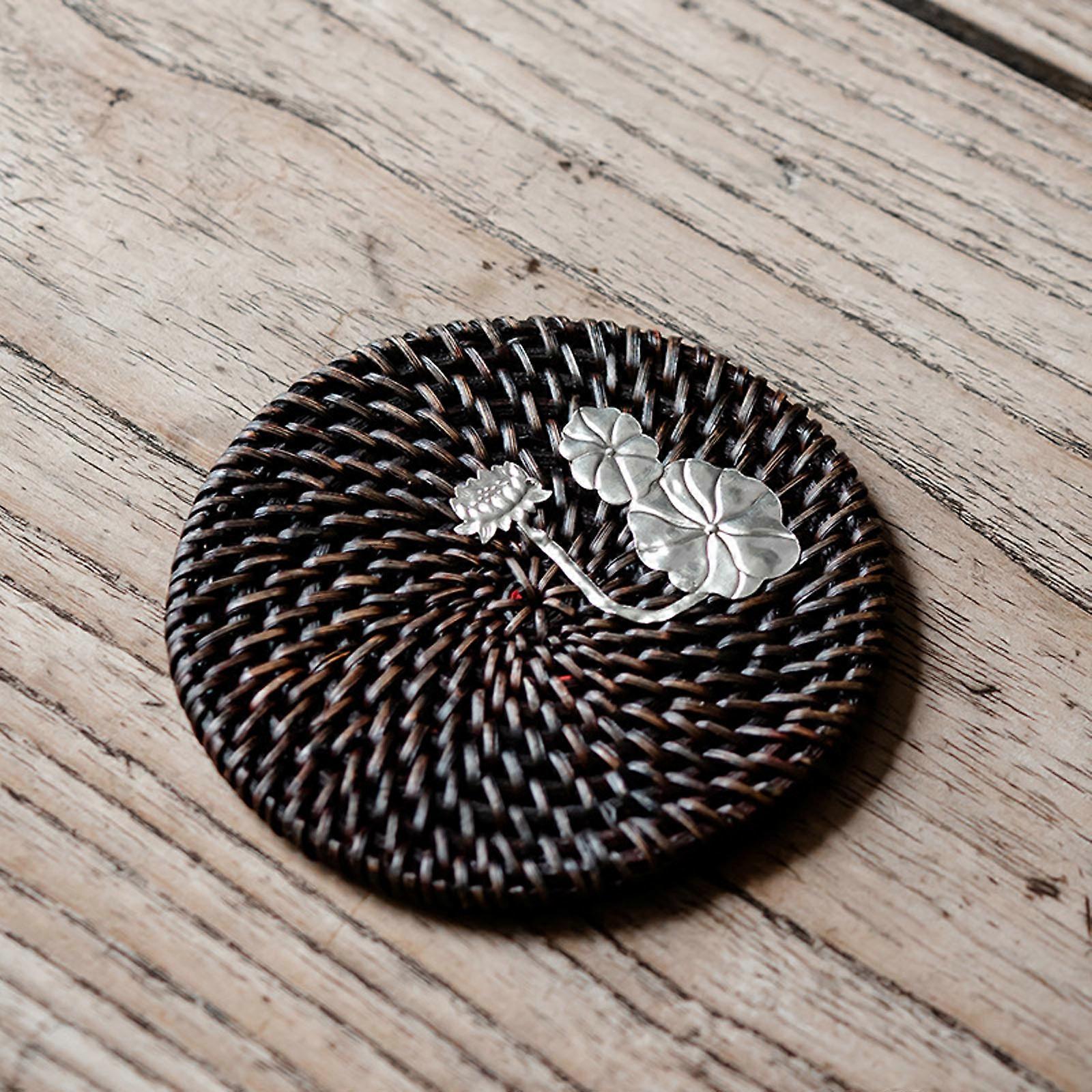 Thickened Round Handmade Rattan Placemats for Kitchen Dinner Parties ...