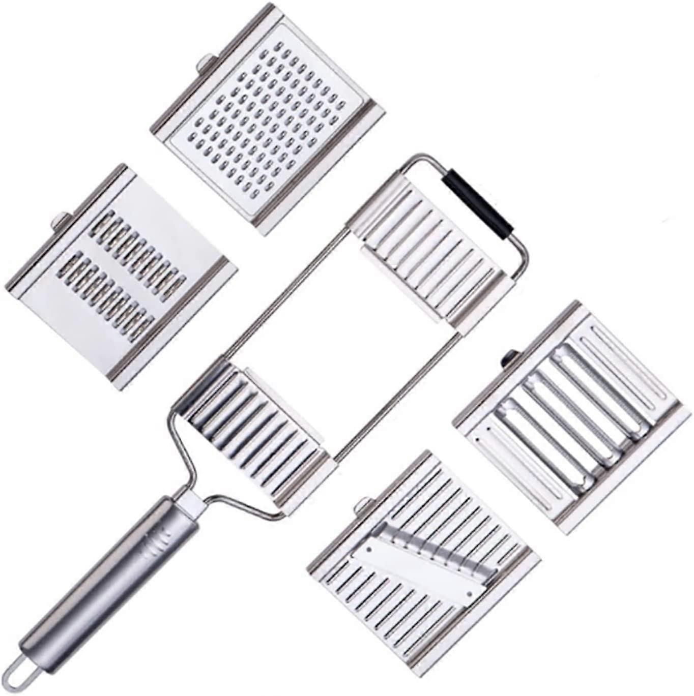 Multipurpose Vegetable Slicer Set 4 in 1 for Kitchen Use - Stainless Steel, Adjustable Thickness, Compact Size