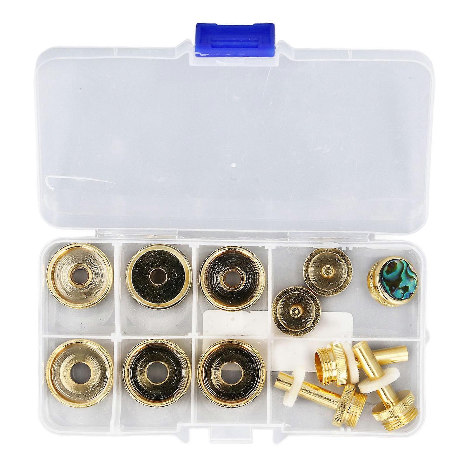 12 Pcs Trumpet Valve Cap and Button Stem Set Exquisite Abalone Shell Trumpet Valve Parts for Repair