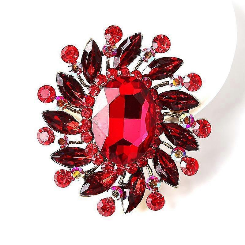 Vintage Crystal Glass Brooch Geometric Color Crystal Brooch Multi-Color Optional