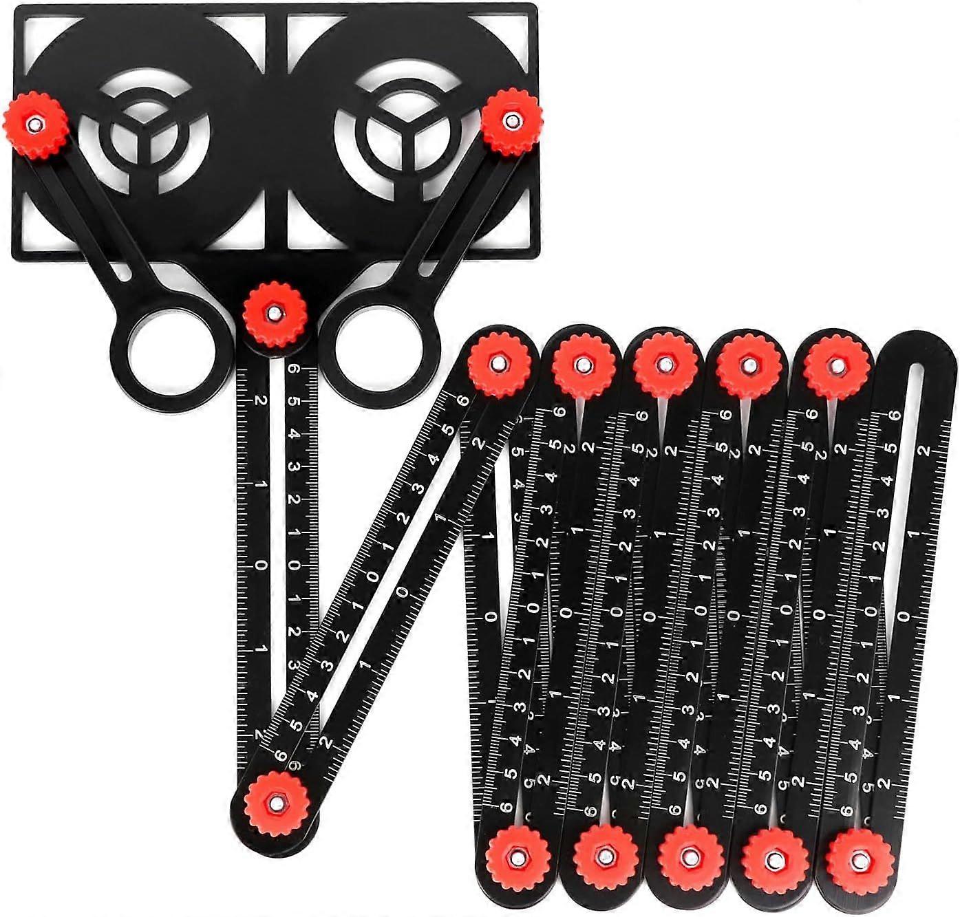 Multi-Angle Measuring Ruler with Positioning Hole, 12-Sided Foldable Ruler, for Carpentry and Engineering Projects