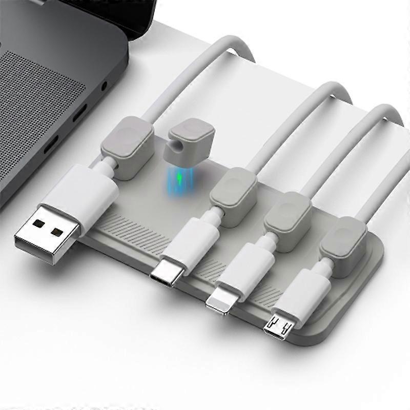 Punch Free Self-Adhesive Desktop Magnetic Data Cable Storage Fixer