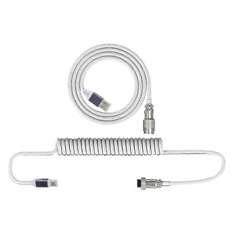 78.7'' Coiling Mechanical Keyboard Aviation Connector Type-C Coiled Aviator Wire