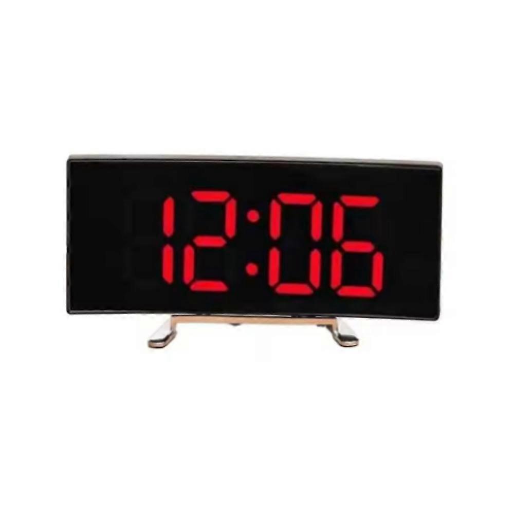 Mirror Digital Alarm Clock Temperature Date 2 Levels of Brightness Adjustment Snooze Table Clock 12/24H Night Mode LED Clock
