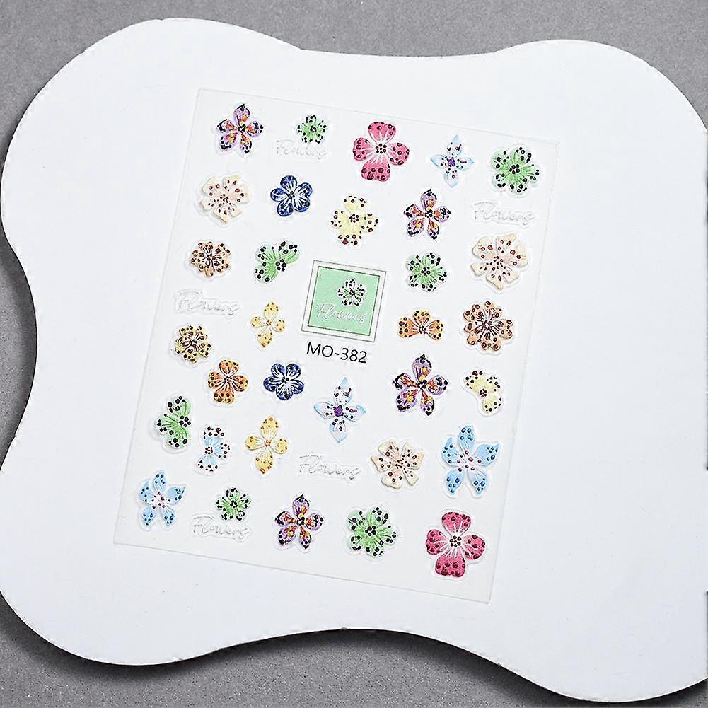 ファンタジアカラフルな花ネイルアートステッカーネイルレリーフステッカー小さなパターン