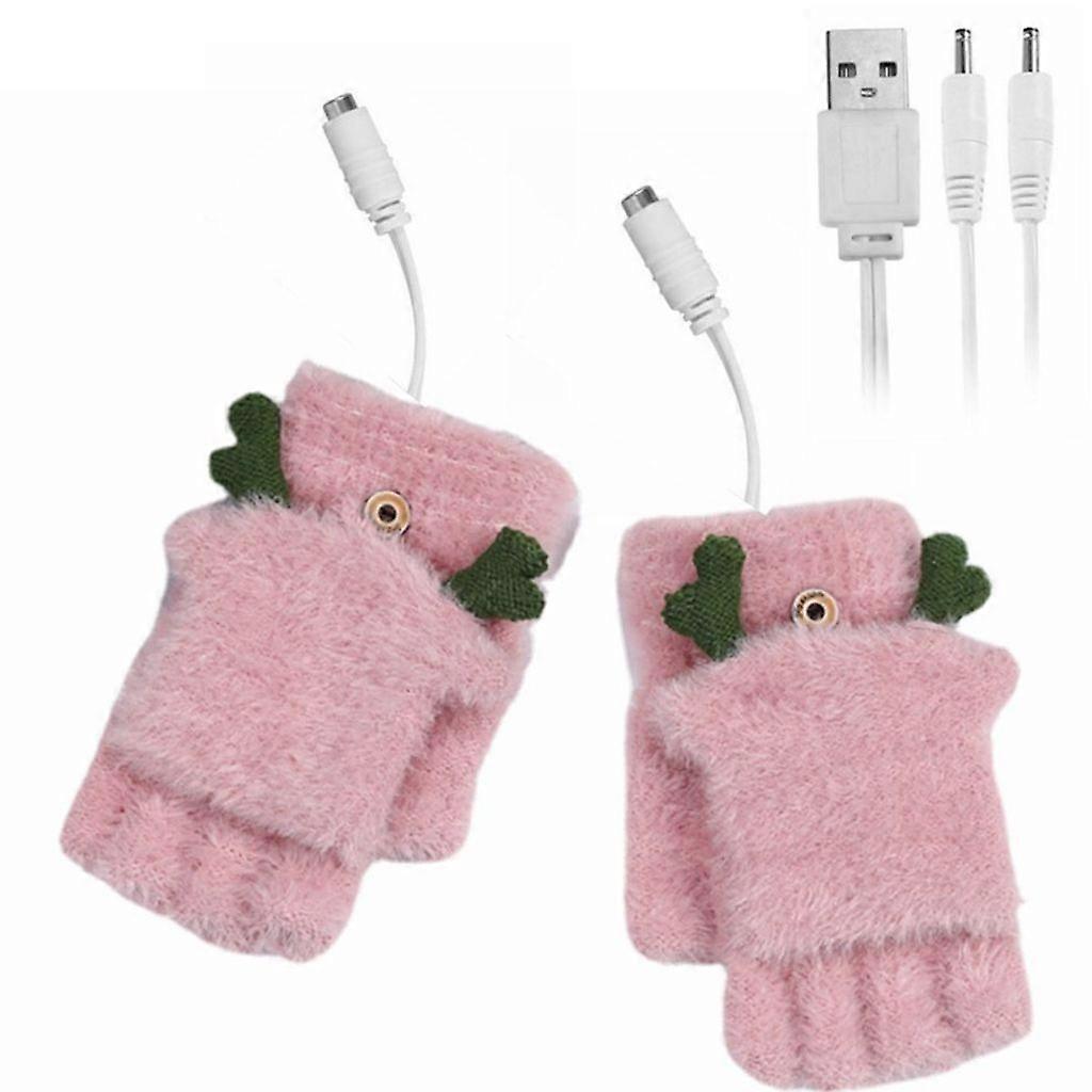 Heated Gloves usb Fingerless Gloves Touchscreen Heating Plush Gloves Mitts