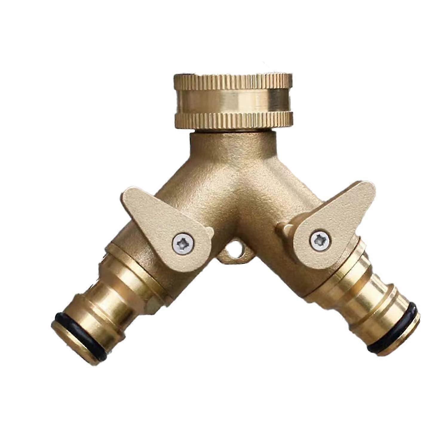 2 Way Brass Connector -Tap Connector for Dual Hose Connectors