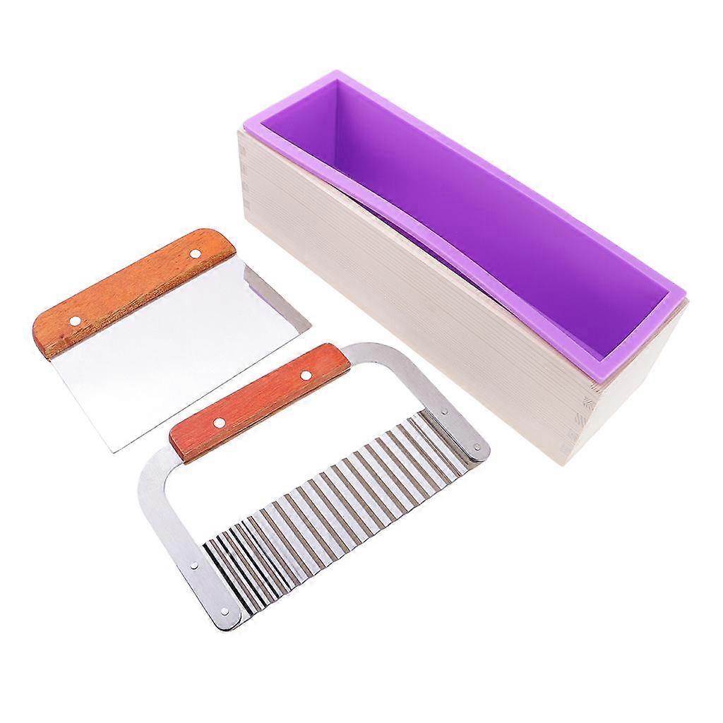 3 Pieces/set Rectangle Cavity Silicone Loaf with Cake Cutter
