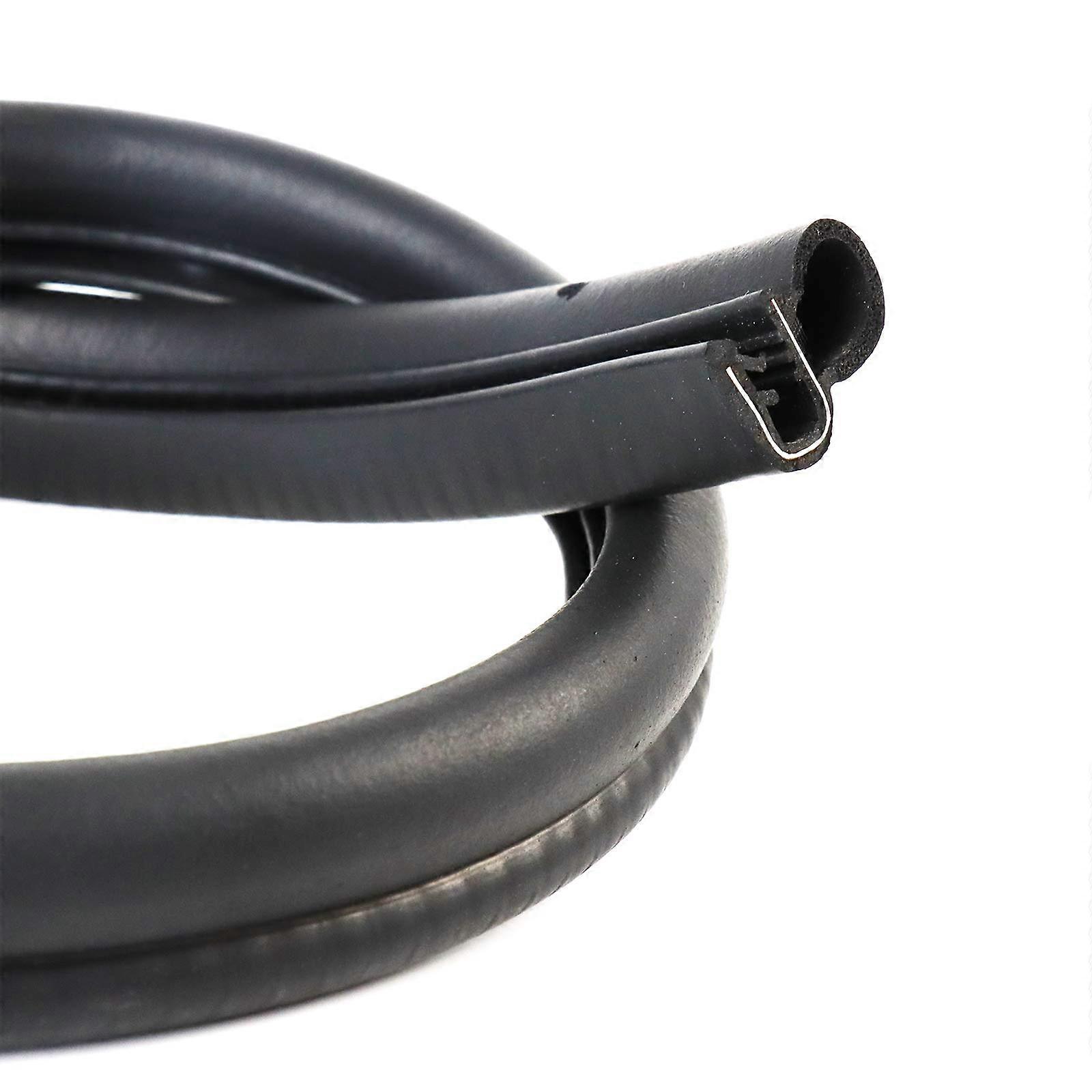 11/16'x 3/4'Automotive Door Rubber Seal Trim with Side Bulb and MetalFits Range 3/64'to 3/8' Edge